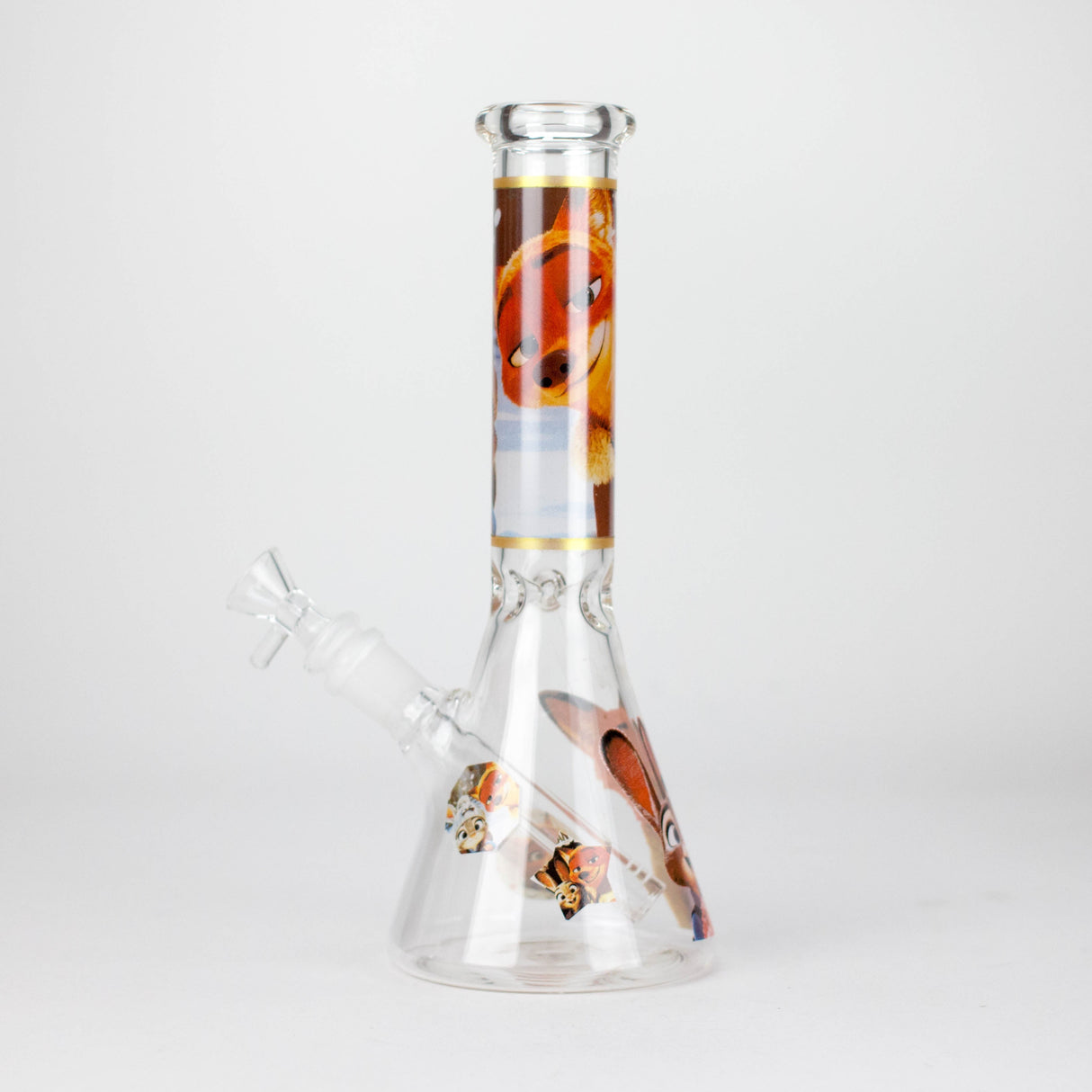 10" Woodland Animal Beaker Bong with Removable Downstem