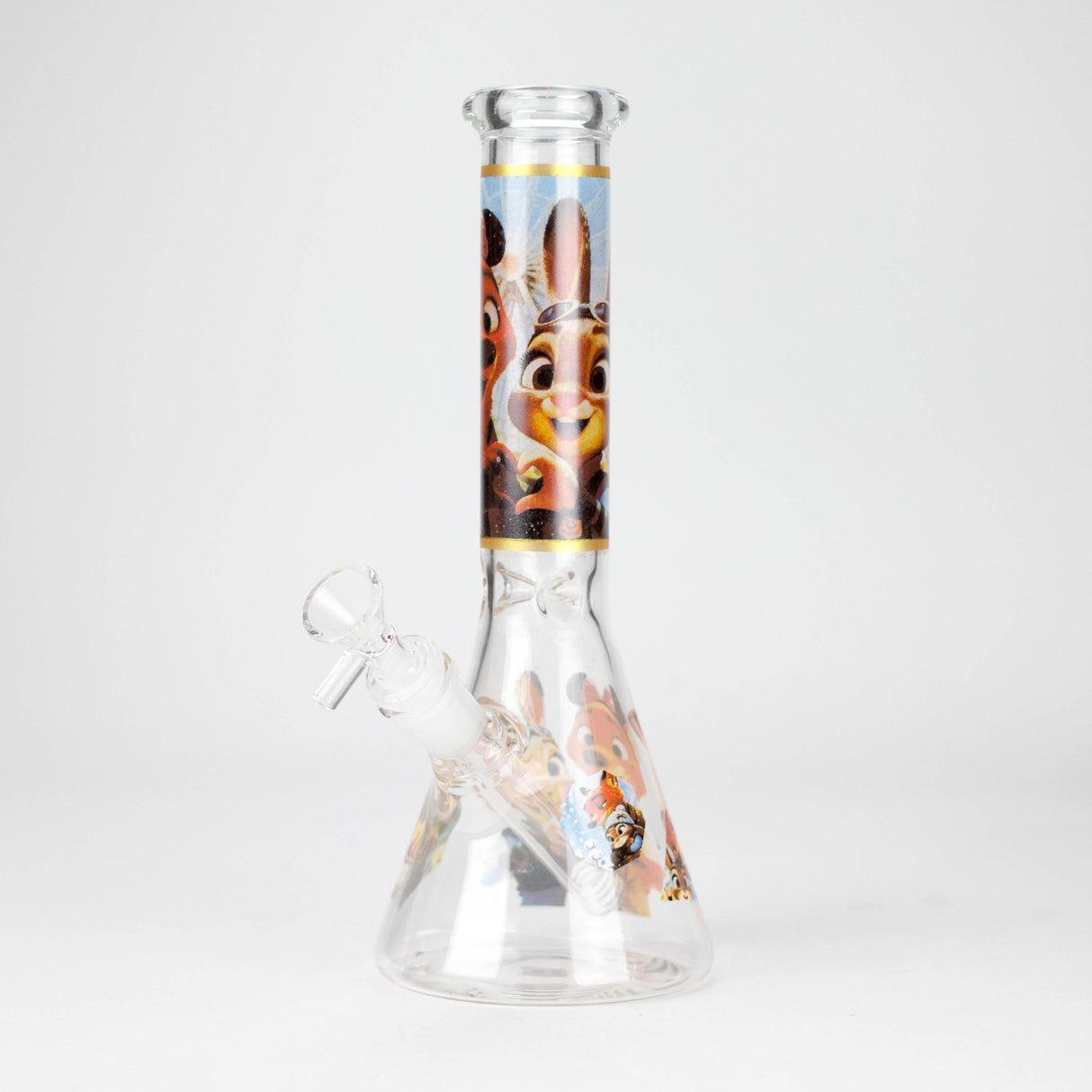 10" Woodland Animal Beaker Bong with Removable Downstem