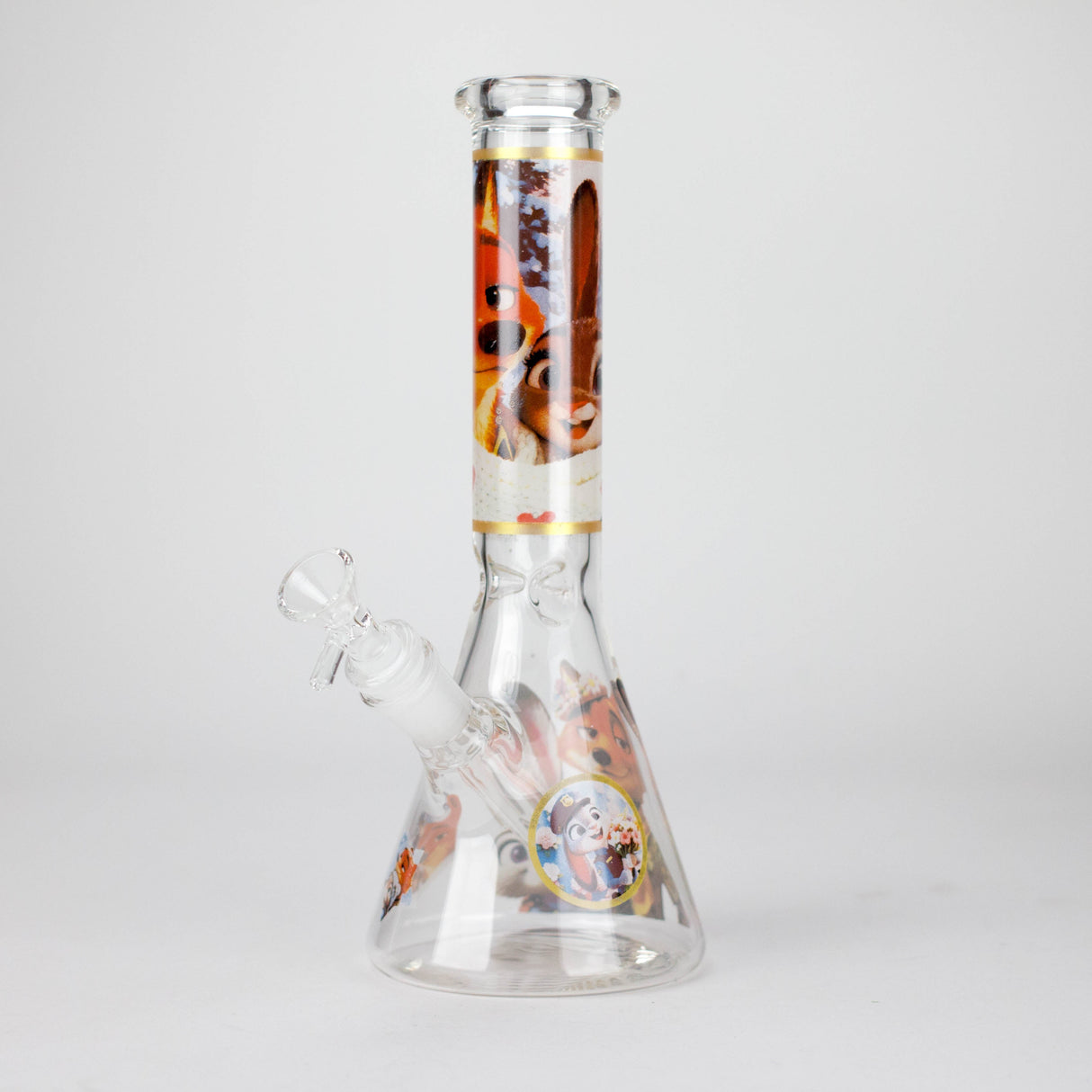10" Woodland Animal Beaker Bong with Removable Downstem
