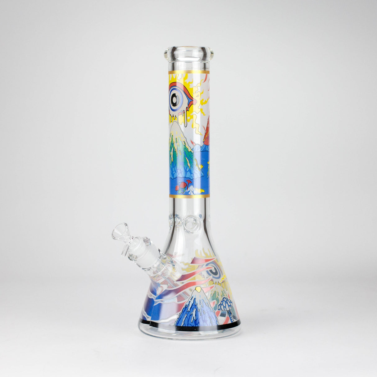 14" Eye Design 7 mm Heavy-Duty Glass Beaker Bong