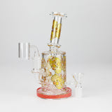 7" 2-in-1 Sugar Skull Design Rig with Perc, Banger & Bowl Included