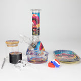 777 Smoke Bundle 10-in-1 Mushroom Smoke Set with 8-Inch Glass Bong Mushroom Smoke Kit - 10-in-1 Glass Bong Set