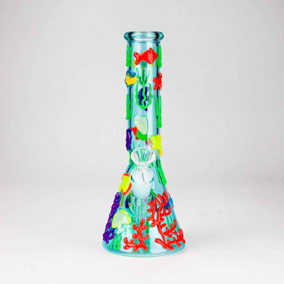 10-Inch 3D Under the Sea Beaker Bong - Glow Design
