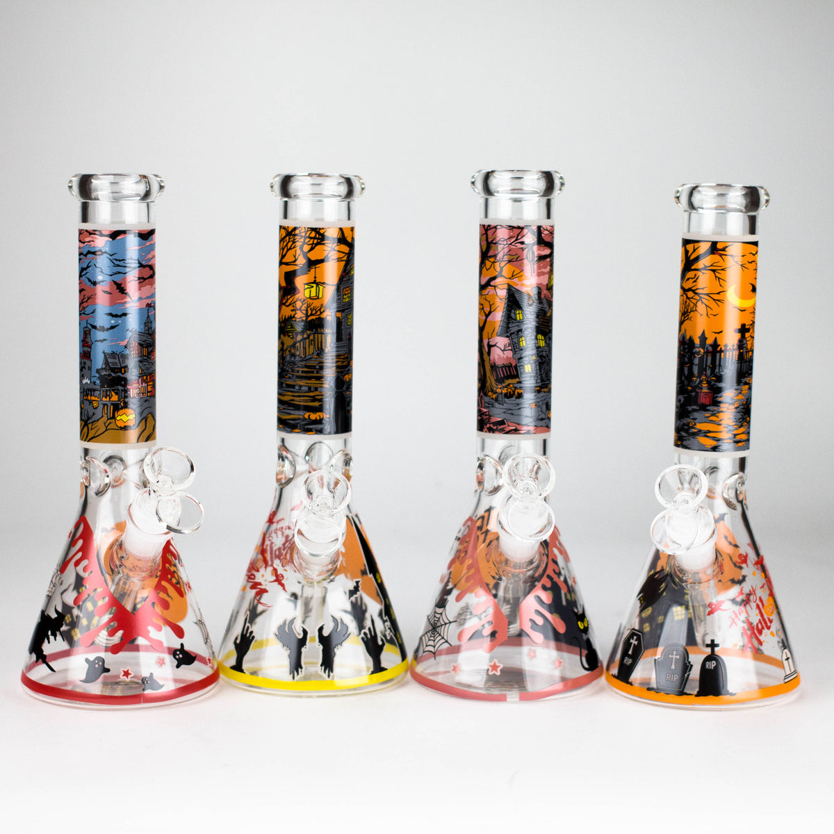 10-Inch Halloween Glow-in-the-Dark Glass Beaker Bong
