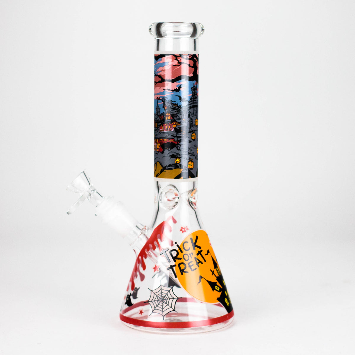 10-Inch Halloween Glow-in-the-Dark Glass Beaker Bong
