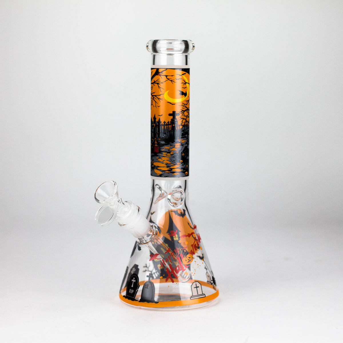 10-Inch Halloween Glow-in-the-Dark Glass Beaker Bong