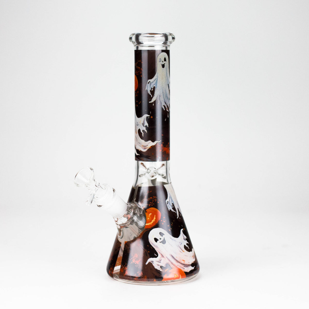 10-Inch Cute Ghost Glow-in-the-Dark Glass Beaker Bong