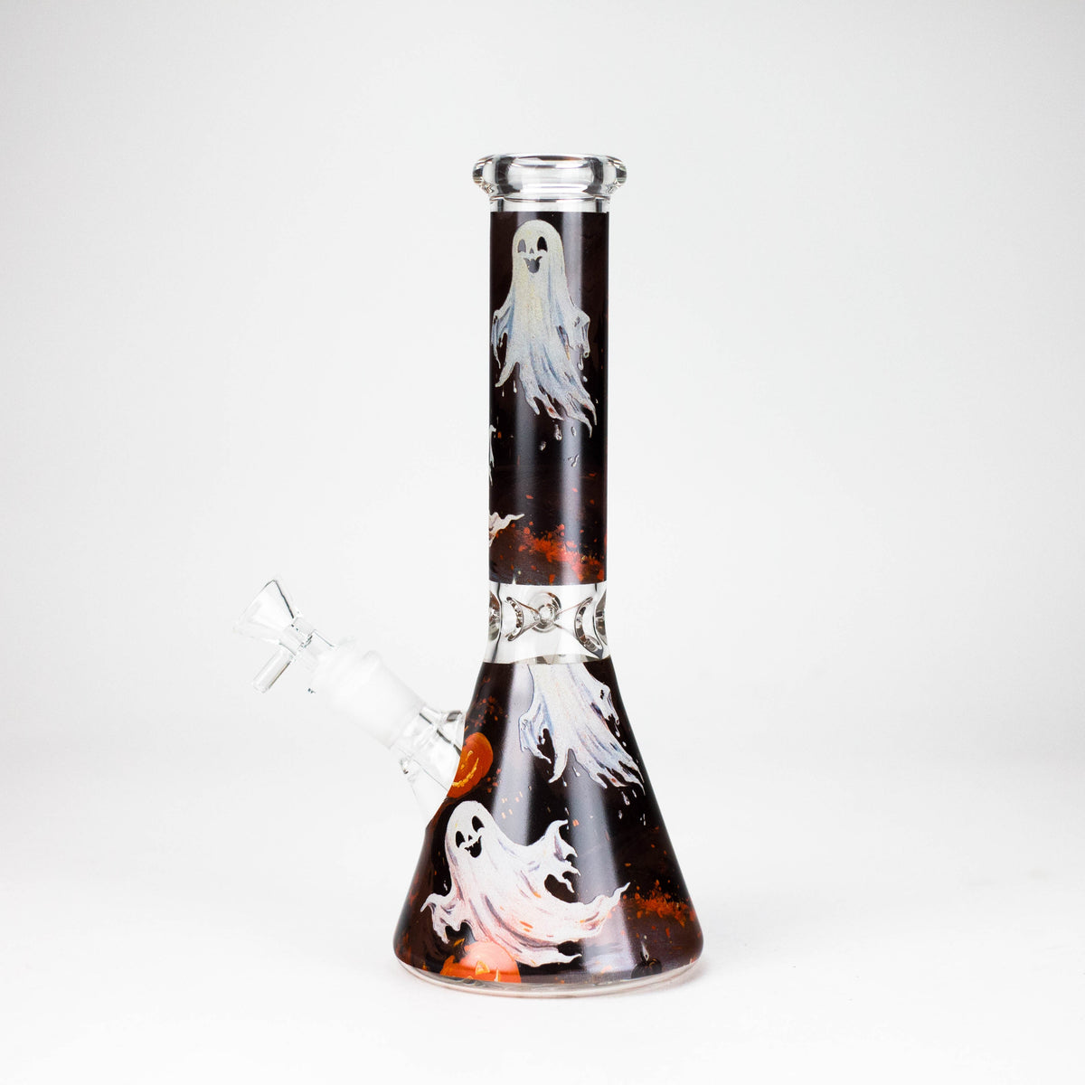 10-Inch Cute Ghost Glow-in-the-Dark Glass Beaker Bong