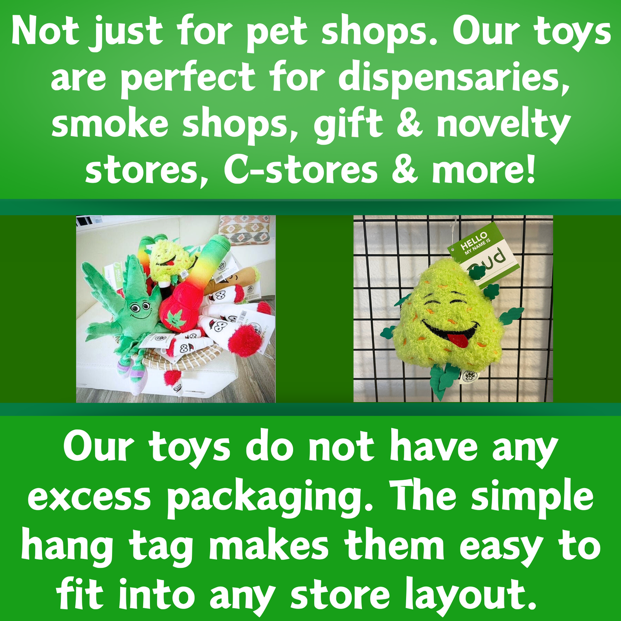 Bud Jr. the Weed Nug - Plush Catnip Cat Toy - 3"