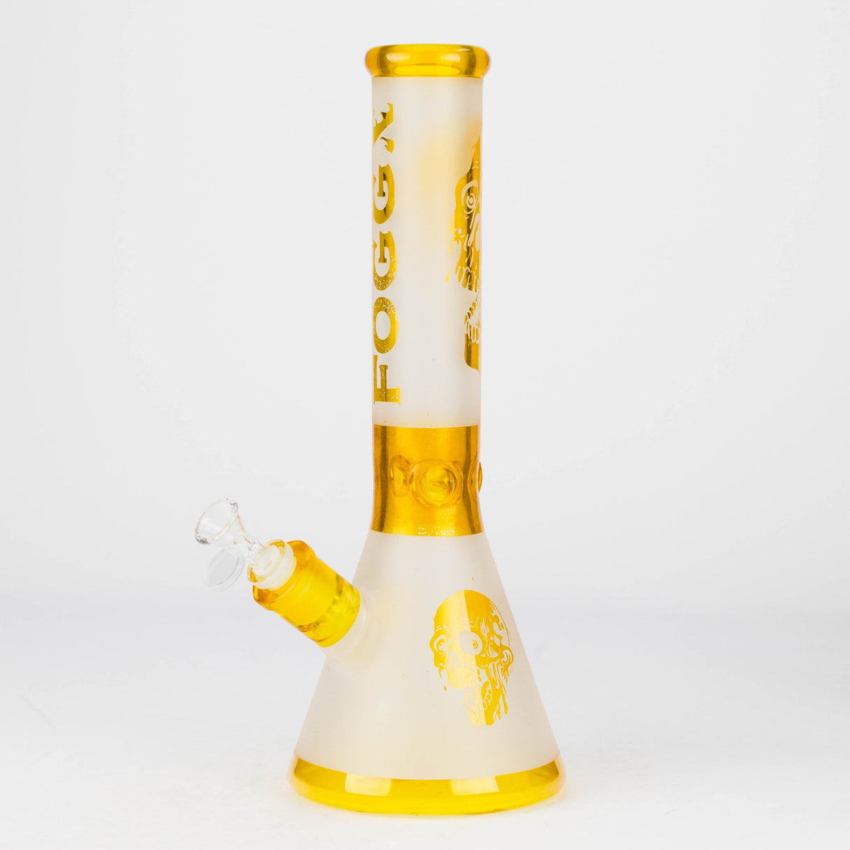 FOGGX | 14" Sandblasted Frosted Big Skull Beaker Water Pipe – 7mm Thick [FT1648ATS]
