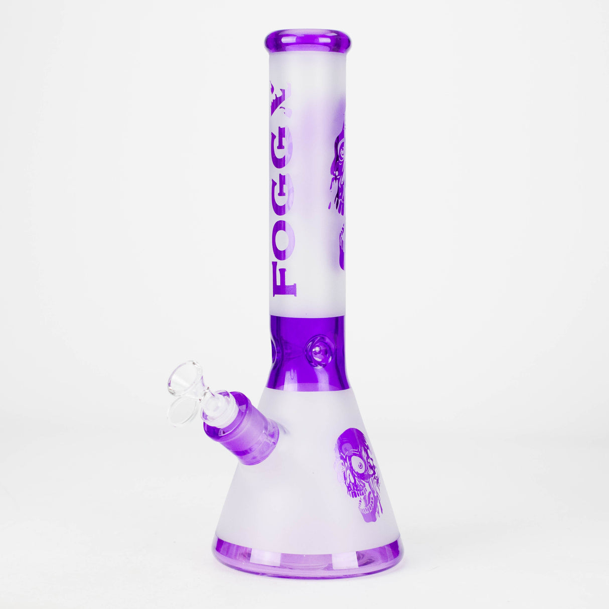 FOGGX | 14" Sandblasted Frosted Big Skull Beaker Water Pipe – 7mm Thick [FT1648ATS]
