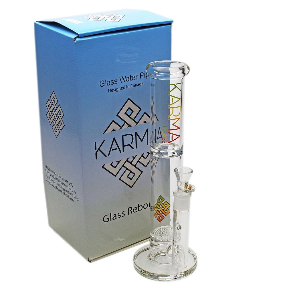 Maq Distributors Glass Bong Karma | 14" Honeycomb Glass Bong Karma | 14" Honeycomb Glass Bong