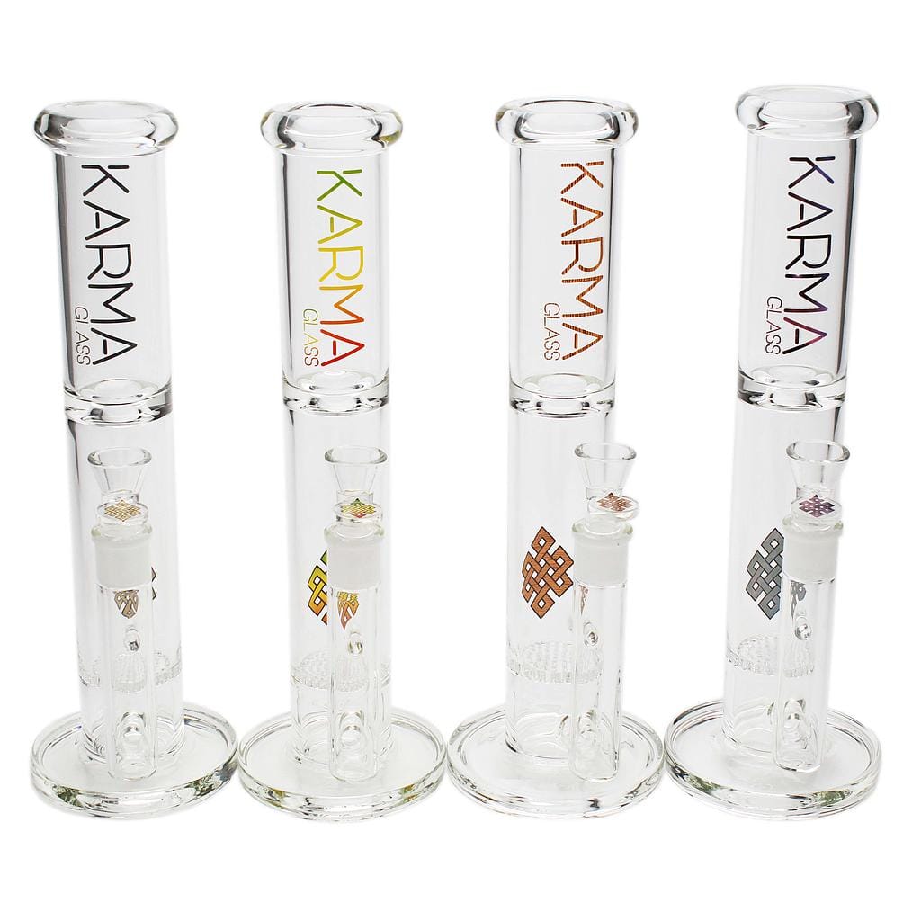Maq Distributors Glass Bong Karma | 14" Honeycomb Glass Bong Karma | 14" Honeycomb Glass Bong