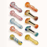 2.5" Double Glass Spoon Pipe 2-Pack - Assorted Mixed Colours