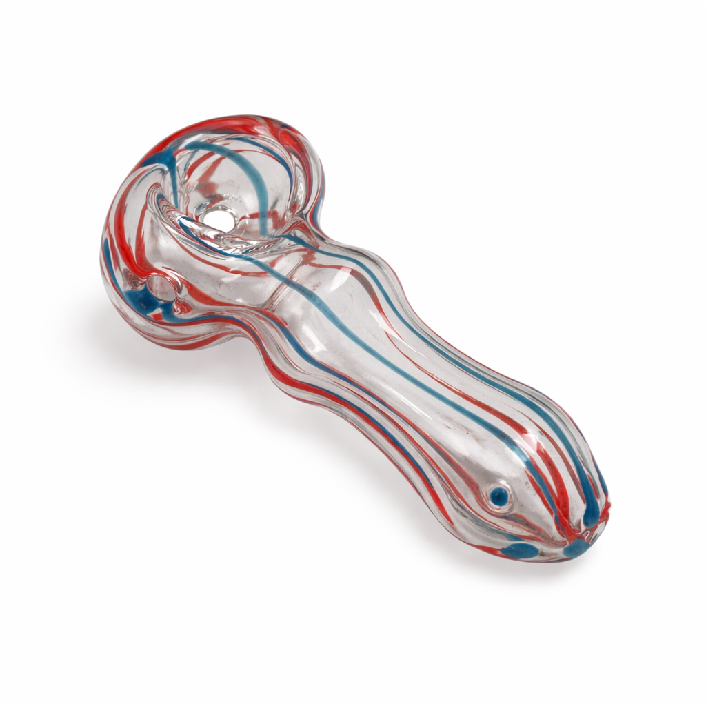 2.5" Double Glass Spoon Pipe 2-Pack - Assorted Mixed Colours