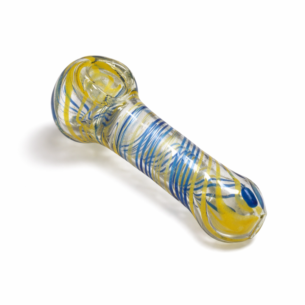 2.5" Double Glass Spoon Pipe 2-Pack - Assorted Mixed Colours