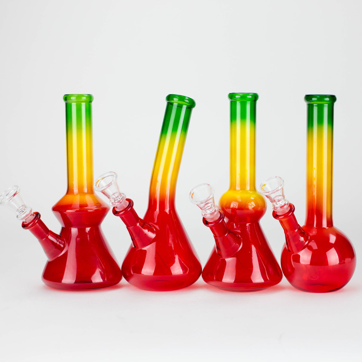 7" Assorted Rasta Mini Bong with 14 mm Bowl Stem