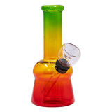 Maple Craft Inc Glass Bong 5" Rasta Colored Cylindrical Medium Glass Bong 5" Rasta Colored Cylindrical Medium Glass Bong