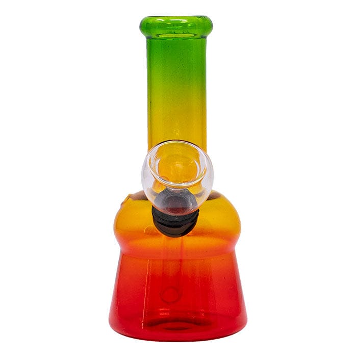 Maple Craft Inc Glass Bong 5" Rasta Colored Cylindrical Medium Glass Bong 5" Rasta Colored Cylindrical Medium Glass Bong