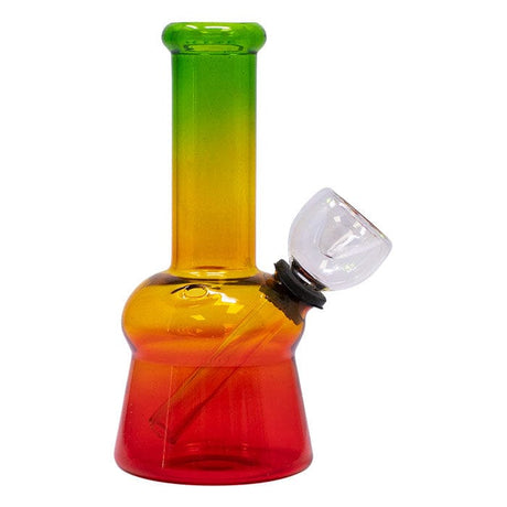 Maple Craft Inc Glass Bong 5" Rasta Colored Cylindrical Medium Glass Bong 5" Rasta Colored Cylindrical Medium Glass Bong