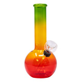7" Rasta Colour Cylindrical Glass Bong with Removable Downstem