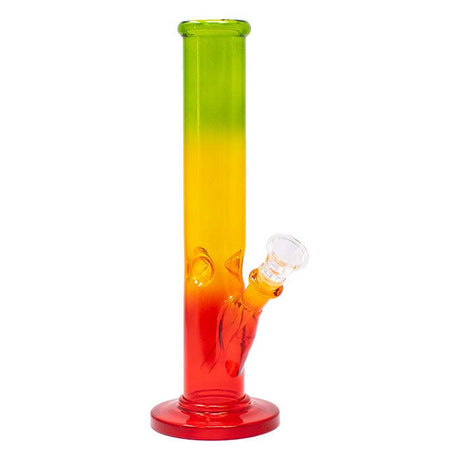 Maple Craft Inc Glass Bong 10" Rasta Colored Cylindrical Medium Glass Bong 10" Rasta Colored Cylindrical Medium Glass Bong