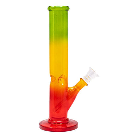 Maple Craft Inc Glass Bong 10" Rasta Colored Cylindrical Medium Glass Bong 10" Rasta Colored Cylindrical Medium Glass Bong