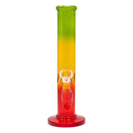Maple Craft Inc Glass Bong 10" Rasta Colored Cylindrical Medium Glass Bong 10" Rasta Colored Cylindrical Medium Glass Bong