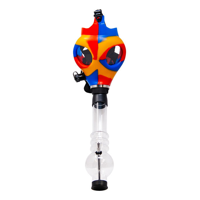 Multi-Coloured Gas Mask Bong with Acrylic Pipe