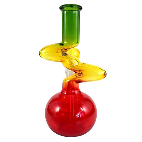 Maple Craft Inc Glass Bong 8" Rasta Colored Cylindrical Medium Glass Bong 8" Rasta Colored Cylindrical Medium Glass Bong