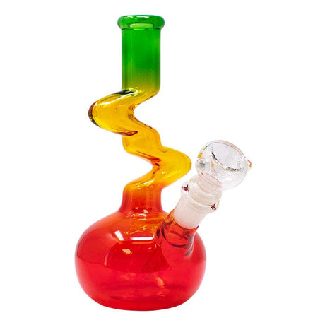 Maple Craft Inc Glass Bong 8" Rasta Colored Cylindrical Medium Glass Bong 8" Rasta Colored Cylindrical Medium Glass Bong