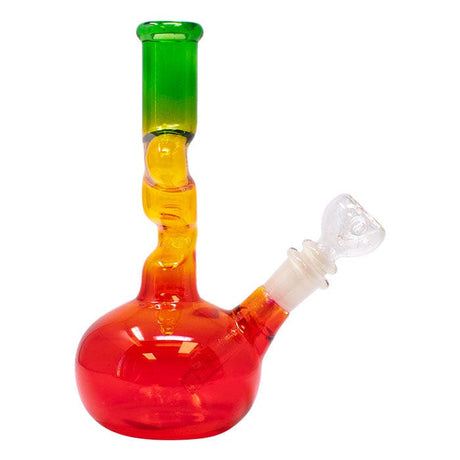 Maple Craft Inc Glass Bong 8" Rasta Colored Cylindrical Medium Glass Bong 8" Rasta Colored Cylindrical Medium Glass Bong