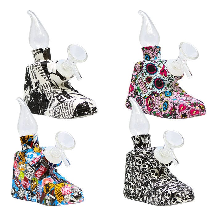 Maple Craft Inc Resin · Silicone · Plastic Bong 6" Assorted Design Shoe Shape Silicone Bong 6" Assorted Design Shoe Shape Silicone Bong