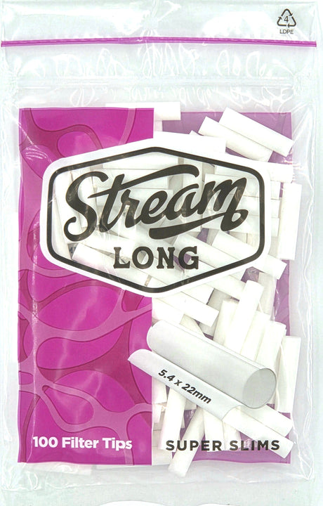 STREAM Filter Tip STREAM | Super Slims Long RYO Filters Display Carton - 12 Bags (Mono Type) STREAM | Super Slims Long RYO Filters Display Carton - 12 Bags (Mono Type)