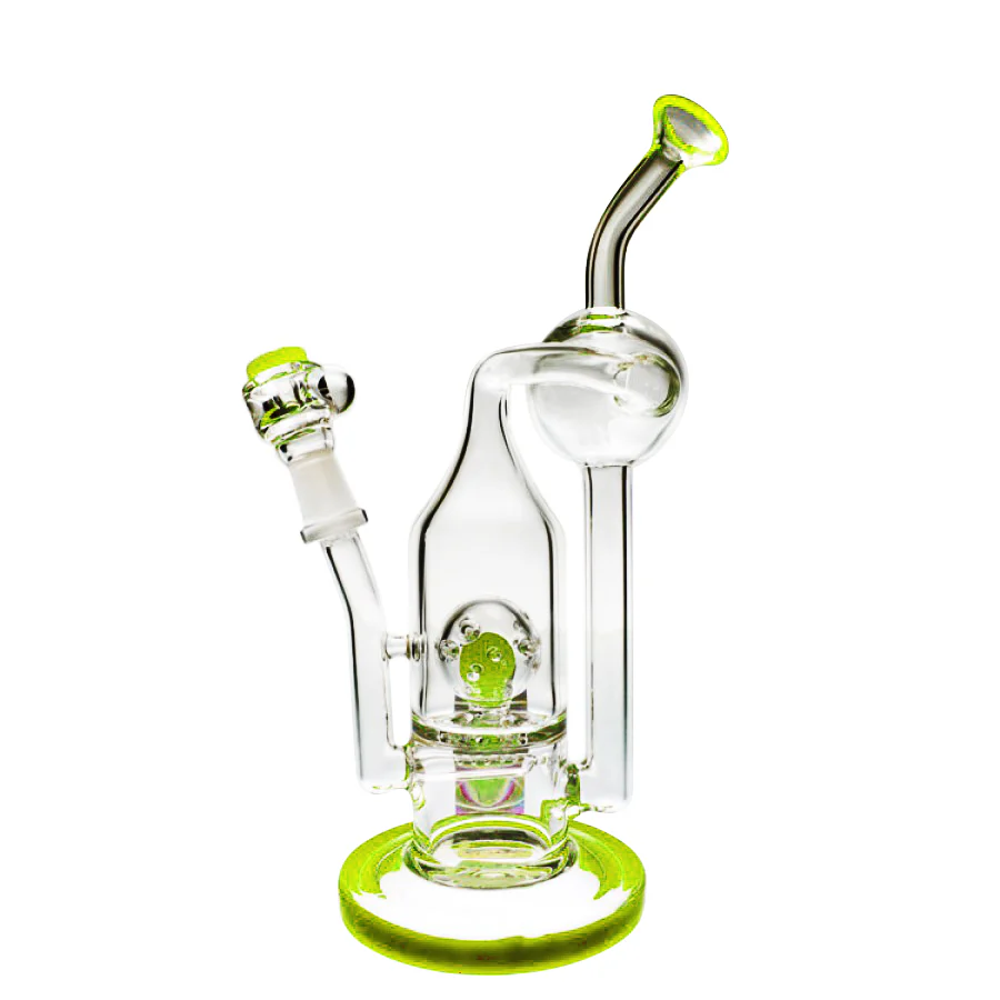Pure Glass | 8" Solaris Inline Recycler 10mm - Flower and Dab