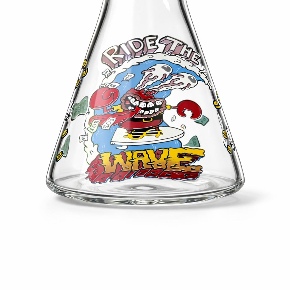 10" Delta Trip Chaos Collage Beaker Glass Bong