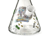 10" Delta Trip Chaos Collage Beaker Glass Bong