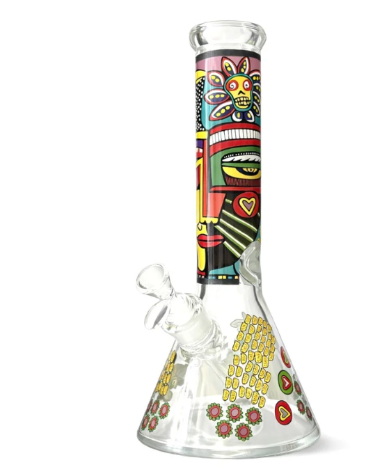 Urban Glyph 12.5" 7mm Designer Beaker Glass Bong