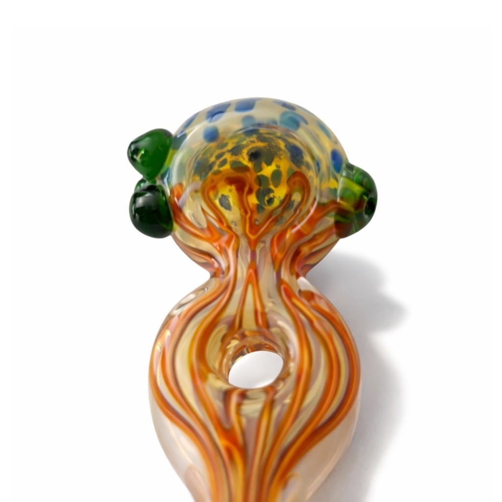 Super Supplys Inc Glass Pipe 5” Artistic Double Glass Hand Pipe-Assorted Color 5” Artistic Double Glass Hand Pipe-Assorted Color