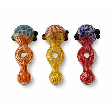 Super Supplys Inc Glass Pipe 5” Artistic Double Glass Hand Pipe-Assorted Color 5” Artistic Double Glass Hand Pipe-Assorted Color