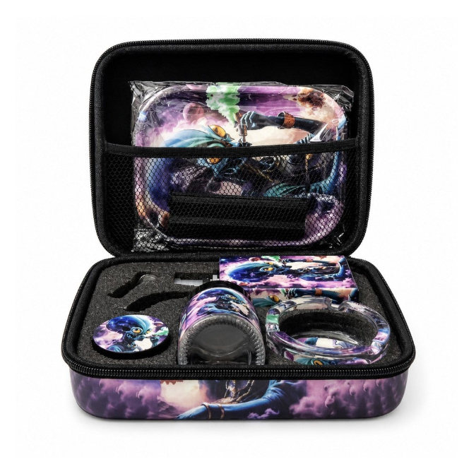 Cosmic Pulse 7.5" Juice Box Glass Bong Travel Kit