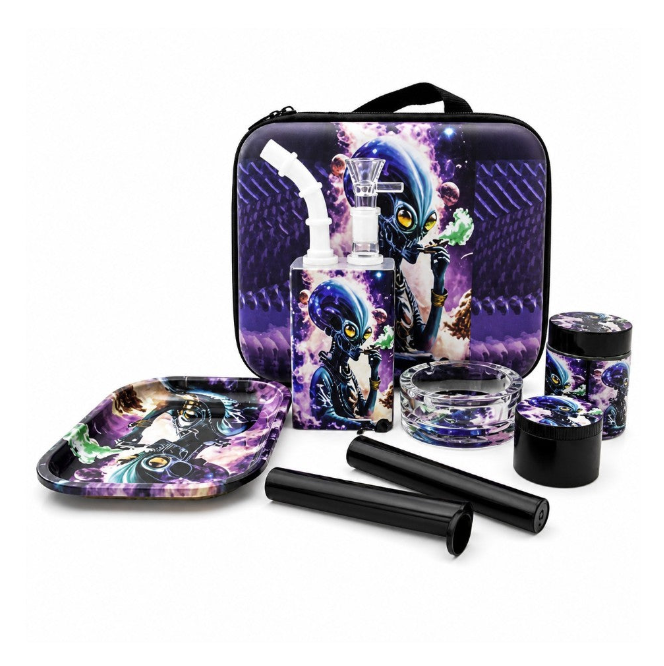 Cosmic Pulse 7.5" Juice Box Glass Bong Travel Kit