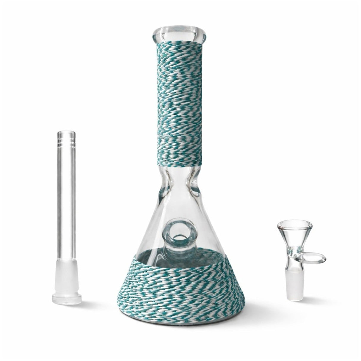 12.5" Braided Grip 7mm Beaker Glass Bong
