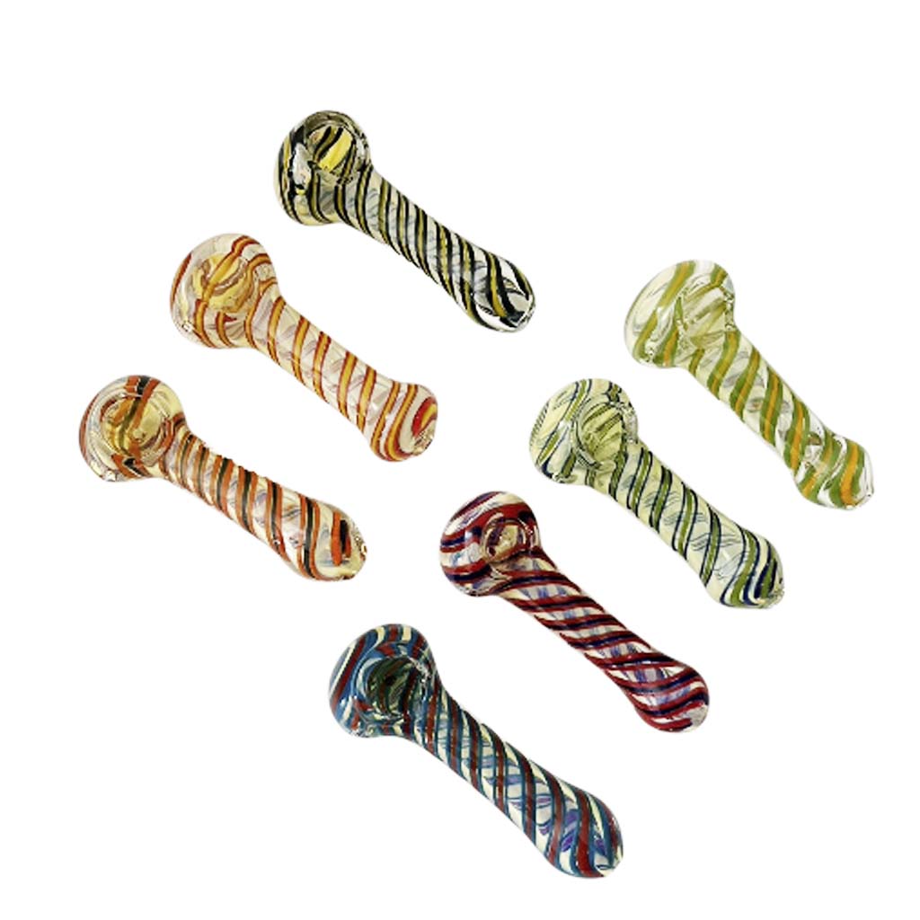 4.5" Fusion Spin Spiral Spoon Glass Pipe 2-Pack