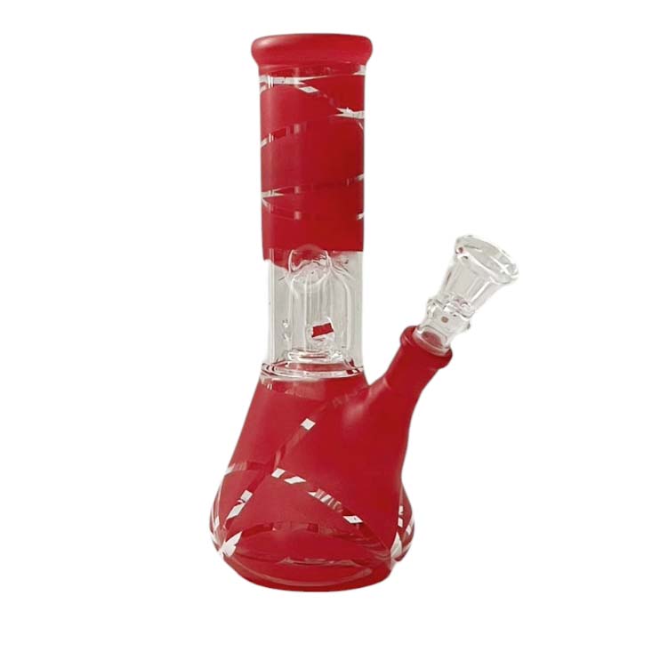 8” Color Spiral Beaker Bong – Built-In Perc