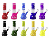8” Color Spiral Beaker Bong – Built-In Perc