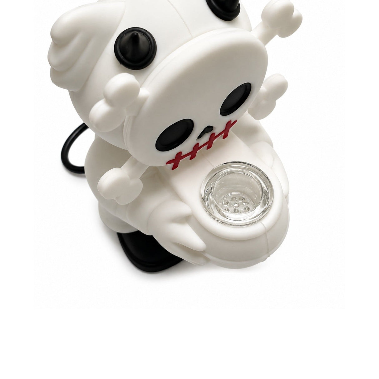 6" Devil Skull Silicone Water Pipe – Compact Novelty Character Bong