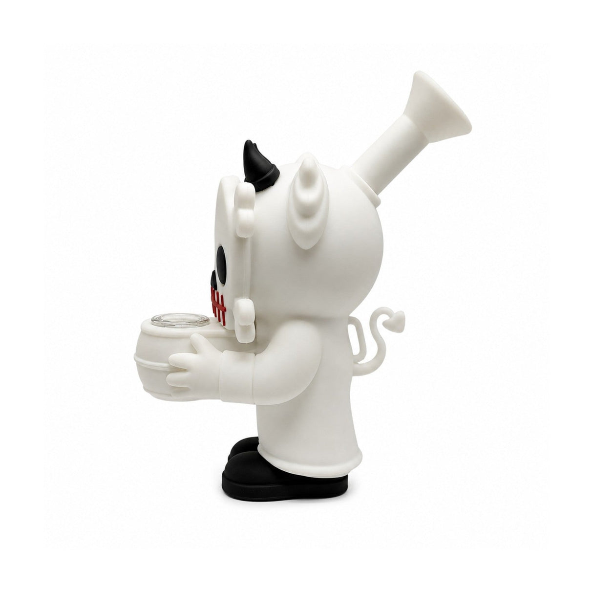 6" Devil Skull Silicone Water Pipe – Compact Novelty Character Bong