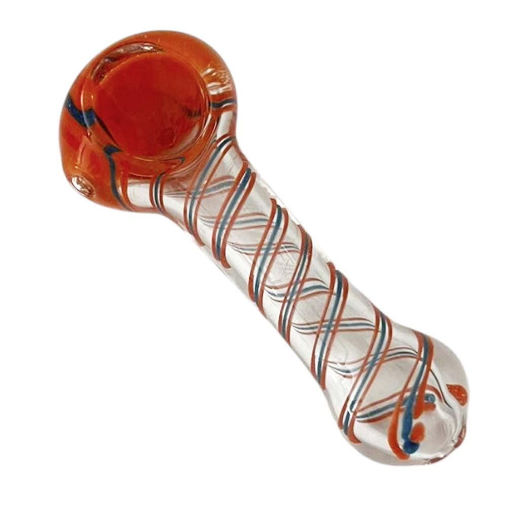 Super Supplys Inc Glass Pipe CoreLine 4.5-Inch Spiral Glass Spoon Pipe - 2 Pack CoreLine 4.5-Inch Glass Spoon Pipes - Assorted 2 Pack