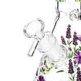 10" Glow-in-the-Dark Floral Beaker Bong